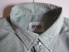 HUGO BOSS Hemd Langarm KW41 mint grün uni wie Neu #C0304