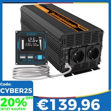 EDECOA 1500W 3000W Reiner Sinus Wechselrichter Spannungswandler 12V 230V USB V5