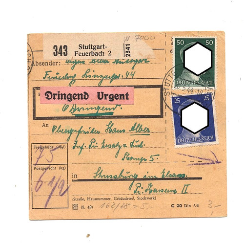 Reich eil paketkarte 1944 - eil,