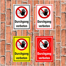 Schild - Durchgang verboten - S00356-033