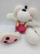 Diddl Maus Plüsch Stofftier mit rosa Latzhose gelben Knöpfen 20cm