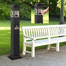 Edelstahl Aschenbecher Standaschenbecher Ascher Standascher Außen Innen 120CM