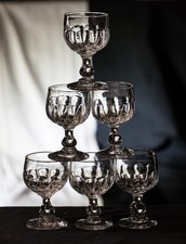 Sechs antike Biedermeier Weingläser Schwarzwald mundgeblasen Weihnachtsgeschenk