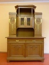 Jugendstil Speisezimmer Buffet Vitrine Tischler Otto Markneukirchen 1900 antik