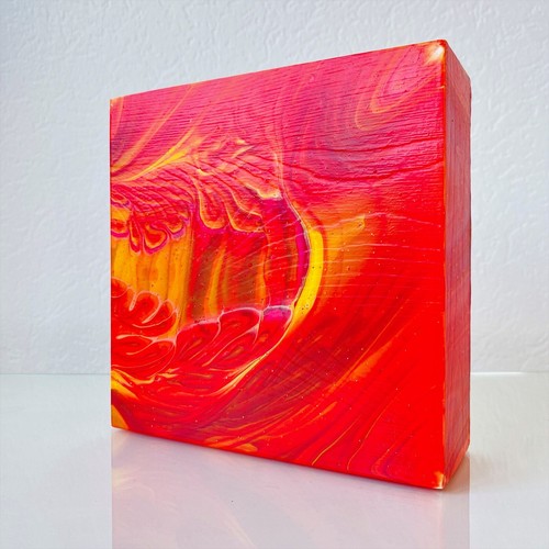 Acryl pouring auf holz - acryl,