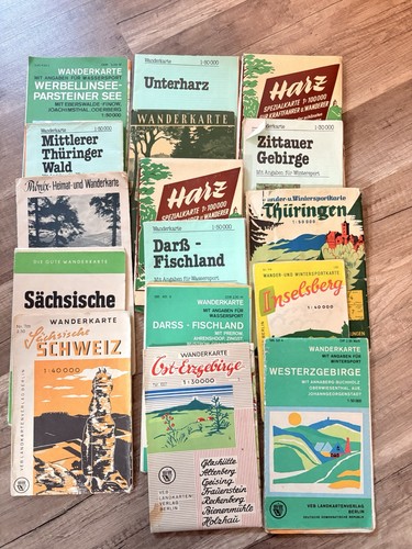 Konvolut 16x ddr wanderkarten - konvolut,