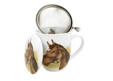 DUO Tasse Horse Portrait Pferd  Teetasse mit Sieb und Deckel 0,4 L Porzellan