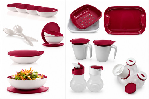 Tupperware allegra rot weiß - rot,
