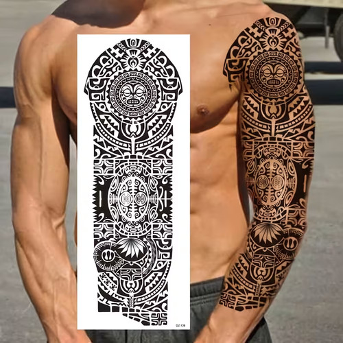 Ganzarmtattoo maori totenkopf - ganzarmtattoo,