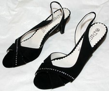 Damen Pantoletten Sandalen Abendschuhe Schuhe elegant creme braun schwarz