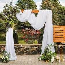 Querbehang Freihanddeko Weiß Vorhang für Hochzeit - 130 x 550cm Transparente ...
