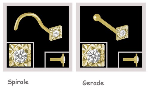 750 echt gold zirkonia - gold, ☺