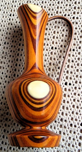 Vintage holzvase im - holzvase,
