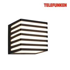 Telefunken LED Wandlampe, Spritzwasser- und Staubschutz, On/Off, Schwarz, Maße: 