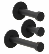 Edelstahl Kleiderhaken schwarz Design Mantelhaken Garderobe rund Haken Wand