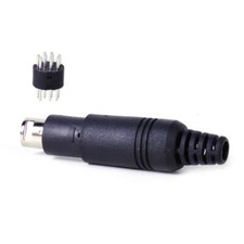 Neu Schwarz Mini Kunststoff Male 9 Polig Pin Din Stecker Adapter Knickschutz g