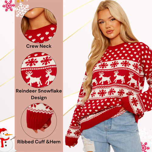 Damen schneeflocke rentier - damen,