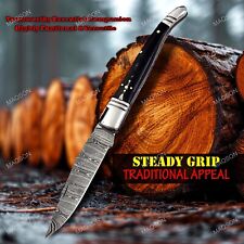 Damast Taschenmesser Handgefertigt Klappmesser Damaskus Damaszener 6146EA