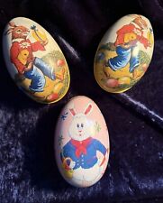 3 Alte Oster-Eier  Deckeldose Blecheier Vintage