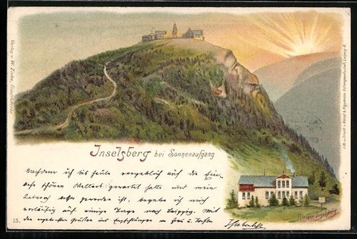 Lithographie inselsberg bei - lithographie,