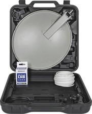 Megasat Sat-Anlage komplett SAT-Spiegel mit LNB Campingkoffer mit LNB und Kabel