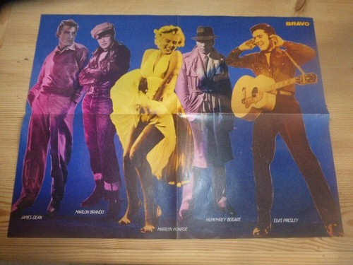 J.Dean,Elvis,M.Monroe,H.Bogart