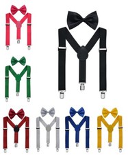 Unisex Hosenträger mit Fliege für Kinder: Stylisch und praktisch, mit drei Clips