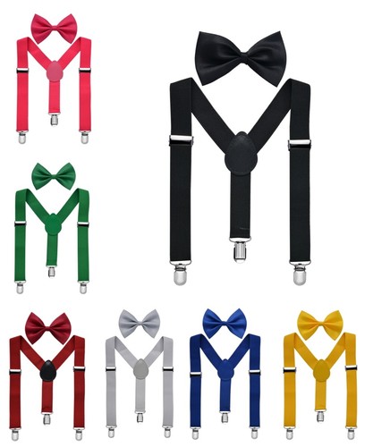 Unisex hosenträger mit fliege - unisex,