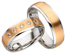 2x JC Trauringe Eheringe 585 Gold Rosegold & Weißgold inkl.Gravur & Etui JC012