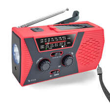 X4-Tech-FM/AM Solar-Kurbelradio mit 1W Taschenlampe, IPX3, 6 LEDs Leselampe