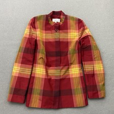 Elegance Damen Blazer Jacke Gr. 38 Rot Kariert Seide Made in Germany