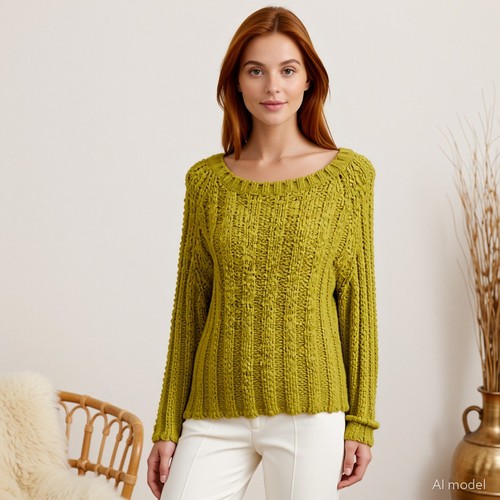 Boho pullover grün - grün, grobstrick