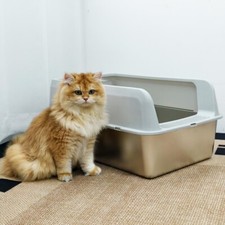 XXL Edelstahl Katzenklo offene