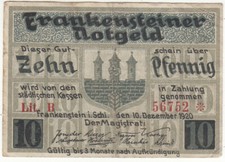 NOTGELDSCHEIN*FRANKENSTEIN /