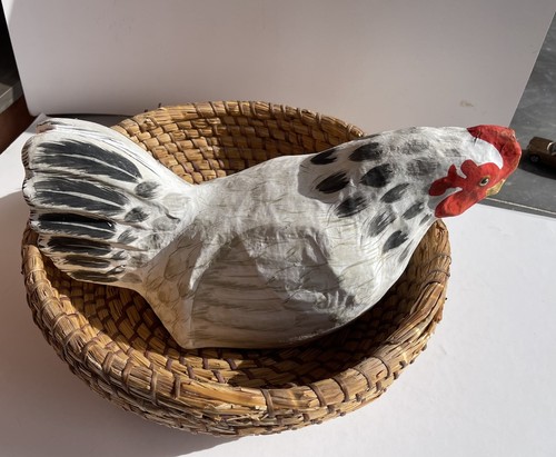 Deko huhn aus pappmaché - aus,