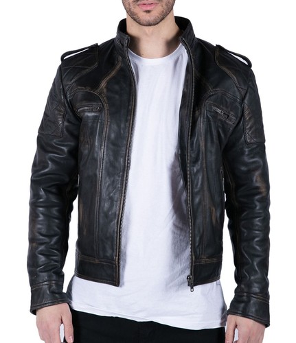 Herrenjacke echtleder schwarz - herrenjacke,