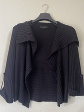 CASSIS Damen Strick Pullover, Strickjacke, Merinowolle, Schwarz, Gr. 38, M