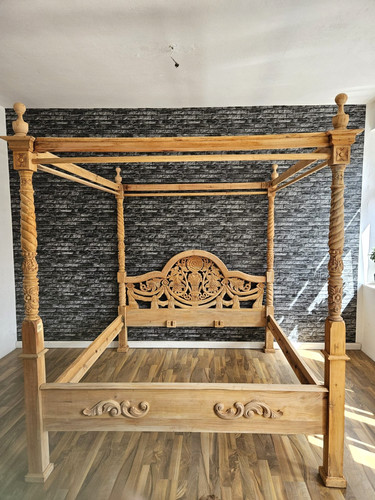 Himmelbett holzbett massivholz - himmelbett,