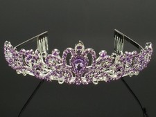 Hochzeits Diadem Krone lila