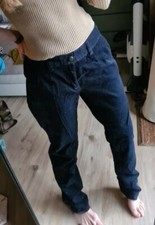 Samt Hose Cord Stoff 38/M Marine Dunkelblau/ Schwarz NEU! Herbst Winter Warm