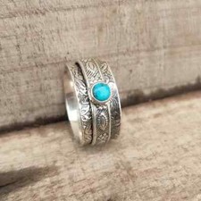 Gravur Silber Türkis Ring -