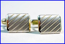 50er Jahre 835 Silber Art Deco Gold Vermeil Vintage Retro Manschettenknöpfe Ohrstecker MidCentury