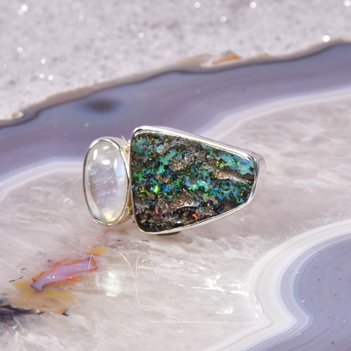 Boulder opal ring 925er - boulder,