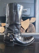 Biker Stiefel Buffalo Gr. 42 Schwarz, Cowboystiefel, Lederstiefel
