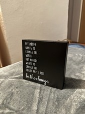 Badezimmer Deko Holz Schild Quote Spruch witzig Toilette WC Sign Toilet Paper 