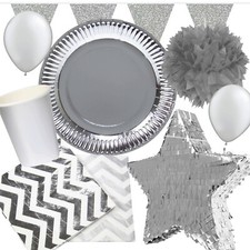 Silber metallic geschirr - silber,