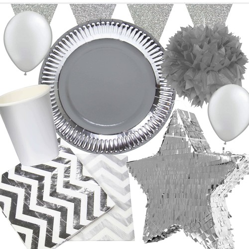 Silber metallic geschirr - -,
