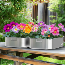 3er Set Blumentopf Edelstahl