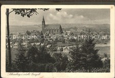 Schneeberg Erzgebirge Ortsansicht mit Kirche Kupfertiefdruck