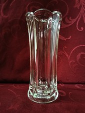 Vintage Antik 30er Walther Glas-Vase gerippt VEB Roland / Rheingold Pressglas